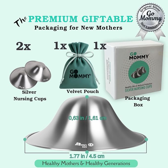 999 Pure Silver Nipple Shields for Breastfeeding Newborn & A Breastfeeding - Image 2