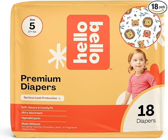 Hello Bello Diapers, Size 5 Wild Cats, Hypoallergenic by HelloBello