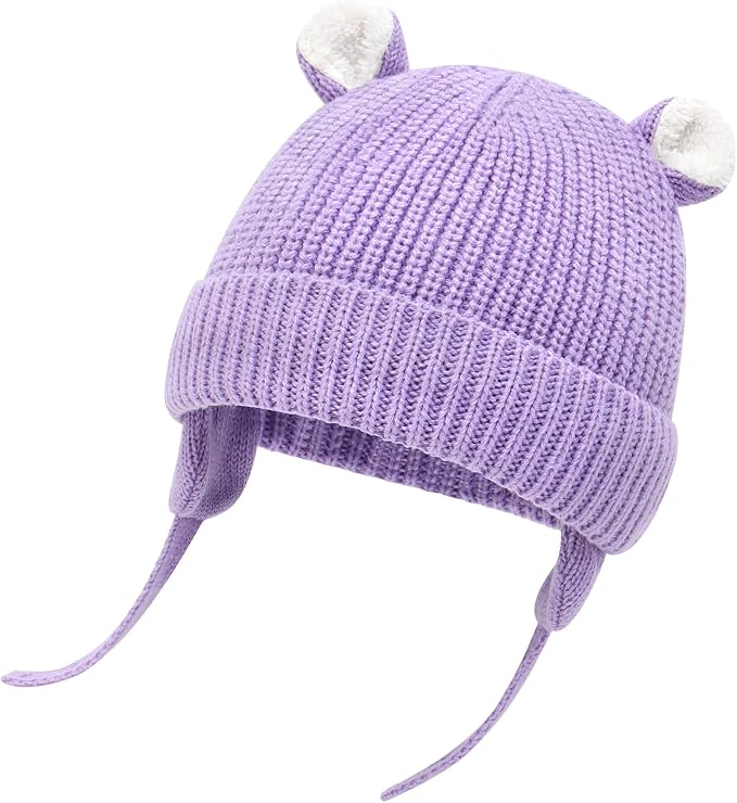 Duoyeree Cozy Baby Beanie with Earflaps and Fleece Lining - Image 2