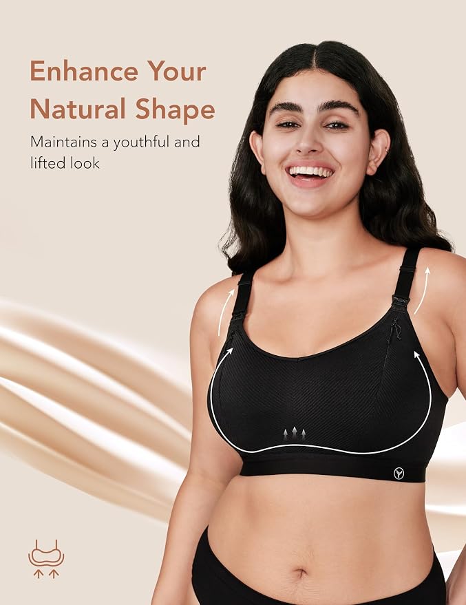 Pumping Bra Hands Free Zip Opening Design Seamless Nursing Bras - Image 5