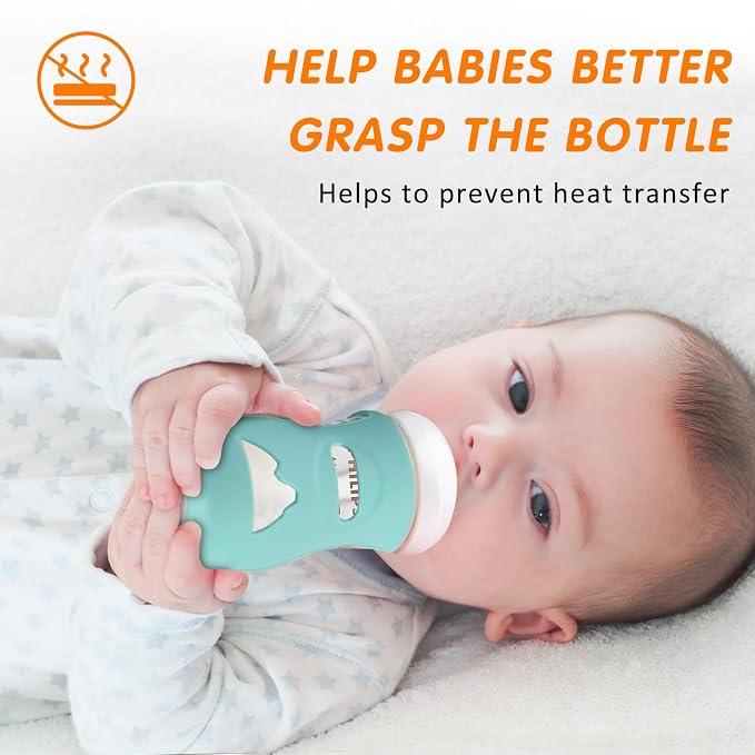 Silicone Sleeves for Avent Glass Natural Baby Bottle, 3 Pack Bottles Shatter - Image 3