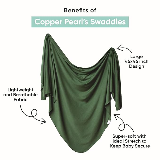 Copper Pearl Large Premium Knit Baby Swaddle Receiving Blanket Tinsel - Image 2