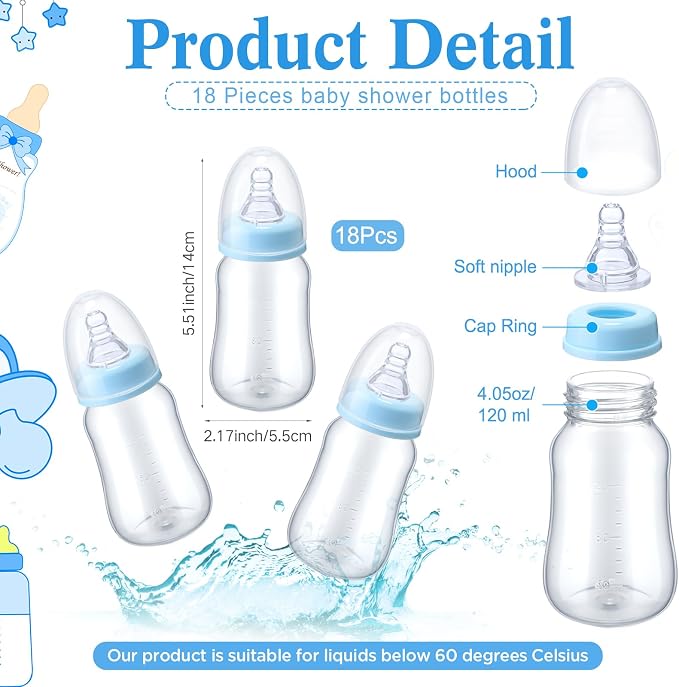 Roowest Bottle Chug Baby Shower Game Favors Including Moon Star Theme Wooden - Image 3