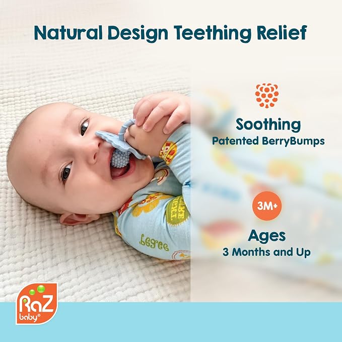 RaZbaby RaZberry Silicone Teether Pacifier – Teething Relief - Image 2