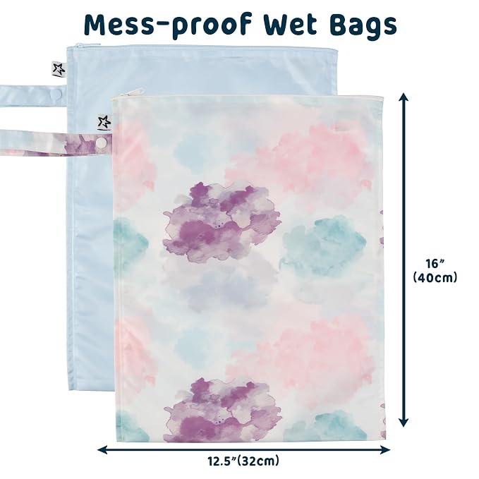 Tiny Twinkle Wet Dry Bag – 2 Pack Reusable Waterproof & Mess Proof Wet Bags - Image 4