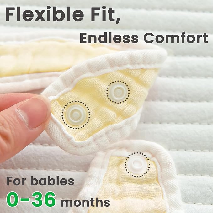 EllieHouse Baby Bibs for Girls Boys 10Pack Muslin Drool Teeth Drooling Teething - Image 3