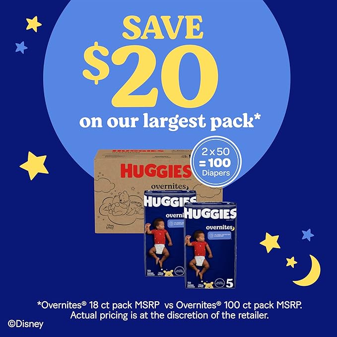 Huggies Overnites Size 5 Overnight Diapers, 50 Ct, Packaging May Vary - Image 4