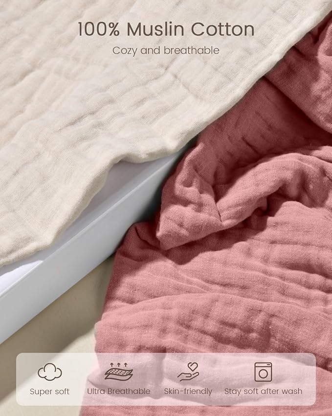 Hooded Baby Towels for Newborn, 35x35 Inch 3 Pack 100% Muslin Cotton Baby Bath - Image 6