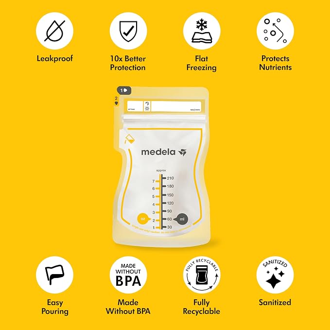 Medela Easy Pour Breastmilk Storage Bags | 50 Count 210ml | Disposable - Image 3