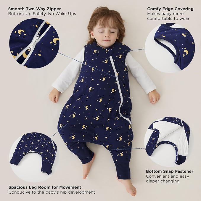 Duomiaomiao 2.5 TOG Toddler Sleep Sack 12-24 Months 100% Cotton Winter Side - Image 5