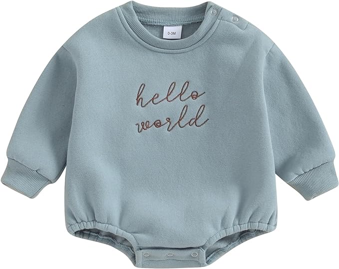 VISGOGO Newborn Infant Baby Boy Girls Oversized Romper Little Dude Sweater by VISGOGO
