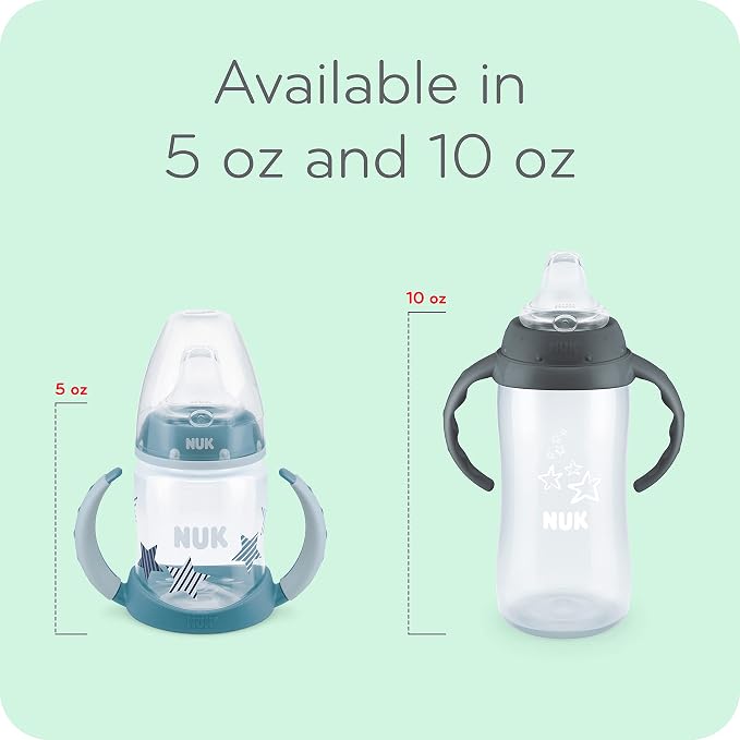 NUK Learner Cup, 10 Ounce, Tritan Gray Star – BPA Free, Spill Proof Sippy Cup - Image 5