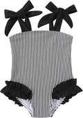 Happy Town Toddler Swimsuit Girl Solid Color Stripe One-Piece Baby Bathing Suits by HappyTown