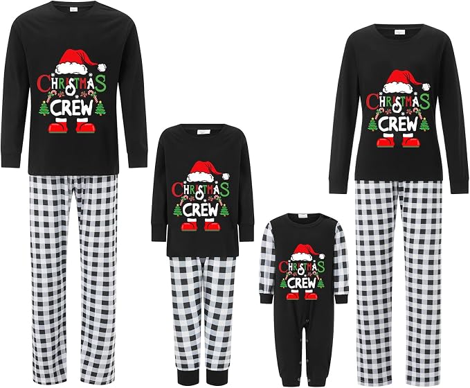 Awoscut Christmas Family Matching Pajamas Christmas Pjs Holiday Nightwear - Image 6
