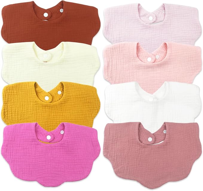 EllieHouse Baby Bibs for Girls Boys 10Pack Muslin Drool Teeth Drooling Teething - Image 4