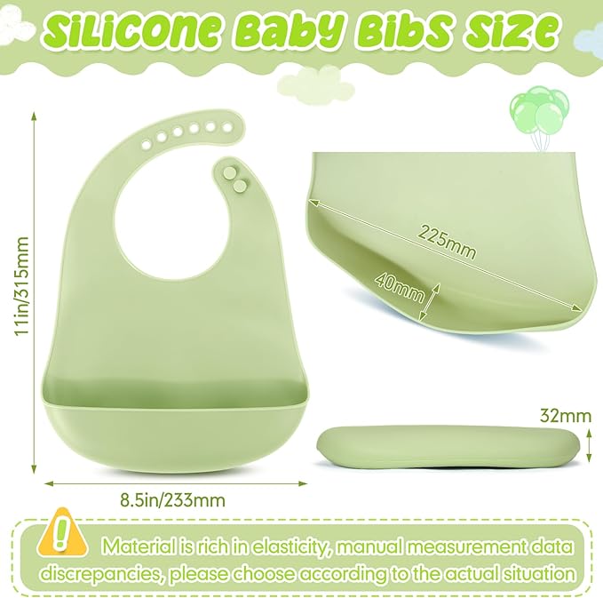 Tioncy 24 Pcs Silicone Bibs for Babies Toddlers Waterproof Adjustable Soft - Image 2