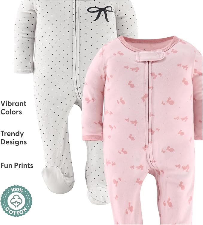 The Peanutshell Baby Sleepers for Girls Set of 3 - Image 3