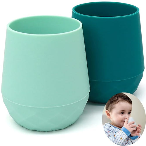 2 Pack Tiny Cup for 4+ Months | Silicone Baby Cups 6-12 Months, Infant Training by teensypeepsy