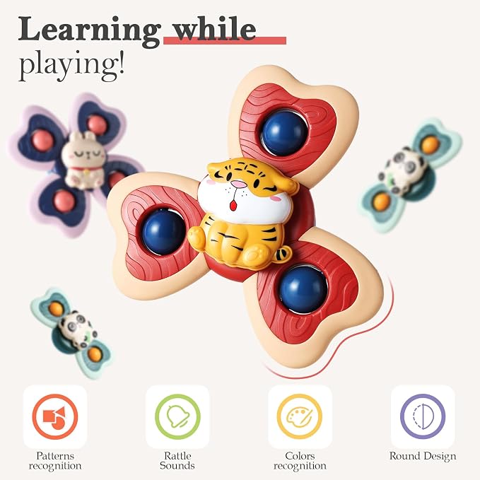 ALASOU 3PCS Suction Cup Spinner Toys - Image 4