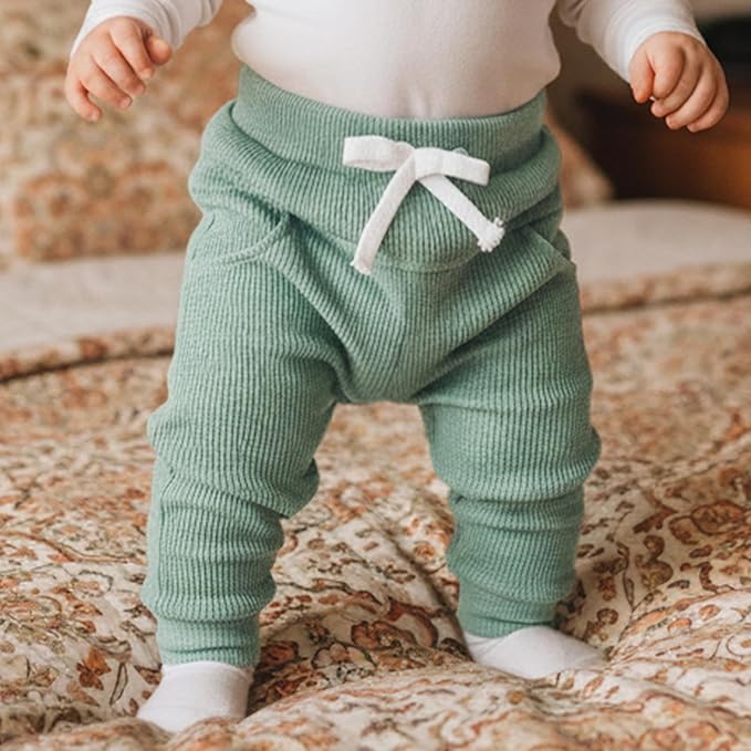 Sejardin Toddler Baby Boy Girl Pants 3 Pack Solid Color Elastic Waist Jogger - Image 4
