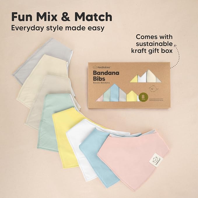 8-Pack Organic Baby Bandana Bibs - Image 9