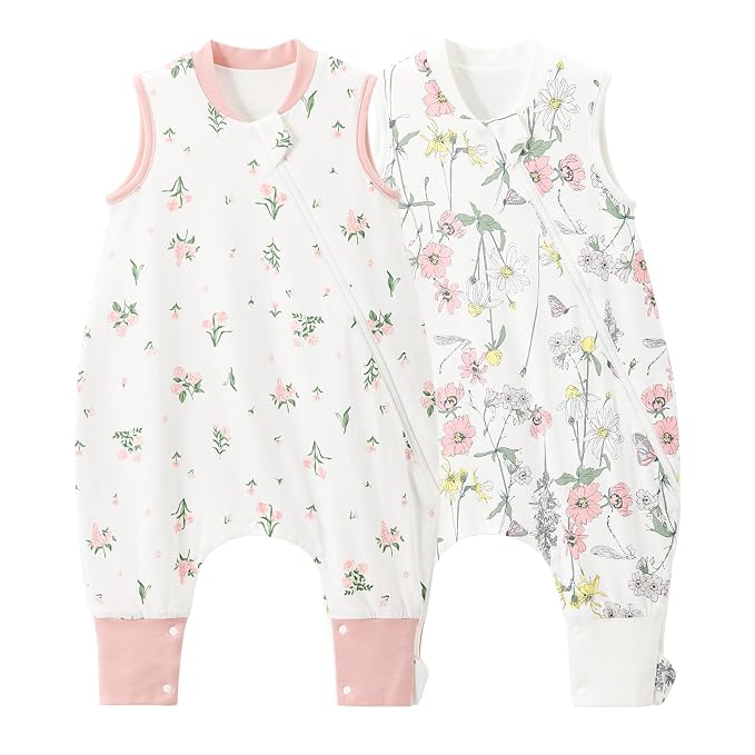Duomiaomiao 2 Pack 0.5 TOG Toddler Sleep Sack 24-36 Months 100% Cotton by DuoMiaoMiao