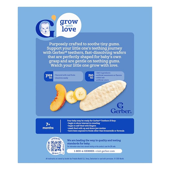 Gerber Teethers, Banana Peach Gentle Teething Wafers, Baby Teething Snacks - Image 11