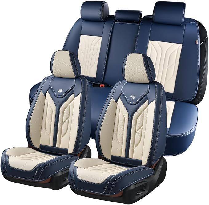 Coverado Car Seat Covers Full Set, Leather Seat Covers by COVERADOAUTO
