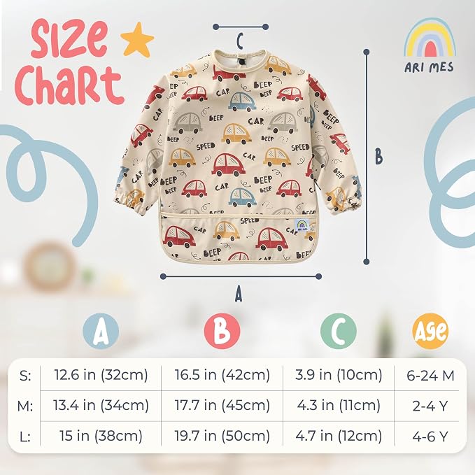 ARI MES Long Sleeves Waterproof Baby Bibs - Image 5