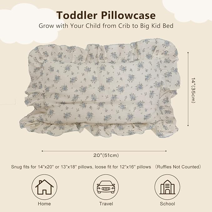 BuLuTu Cotton Muslin Toddler Pillowcases - Image 2