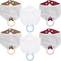 Baby Bandana Bibs & Teethers 6-Pack, 100% Organic Cotton, Super Absorbent & Soft by CUXFLS