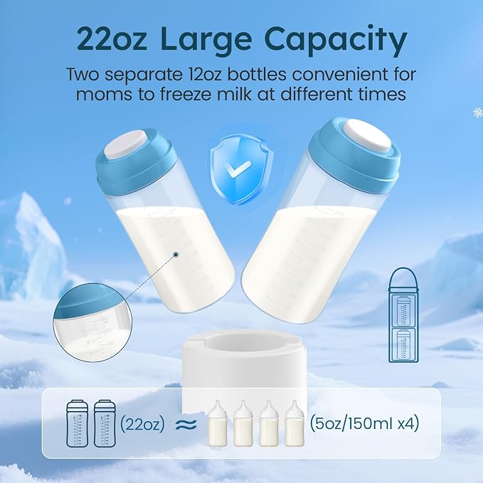 Portable Breast Milk Cooler for Travel, 22oz Large Capacity Breastmilk Chiller - Image 7