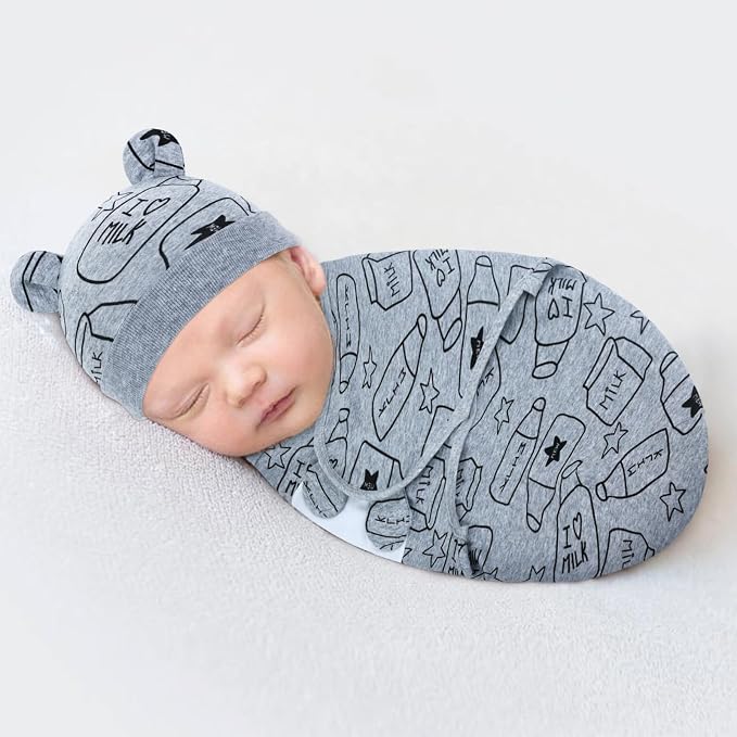 Cinaci 2 Pack Adjustable Soft Cotton Blend Newborn Baby Receiving Swaddle - Image 5
