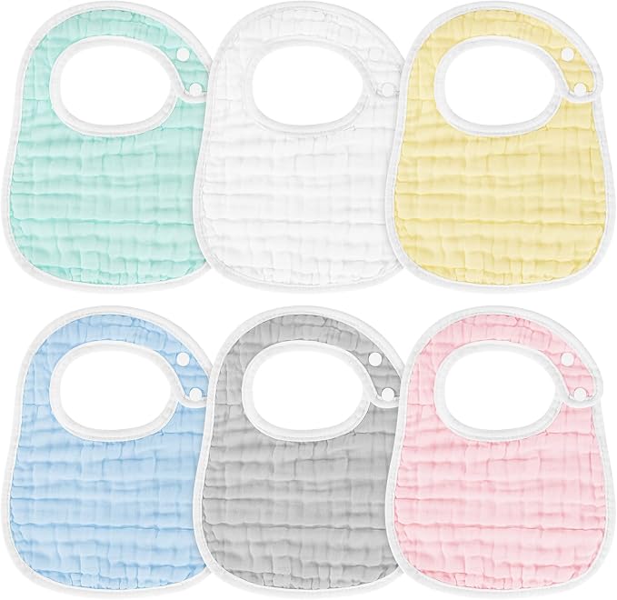 Accmor Muslin Baby Drool Bibs 6 Pack Baby Bandana Drool Bibs Soft Cotton Baby by Accmor