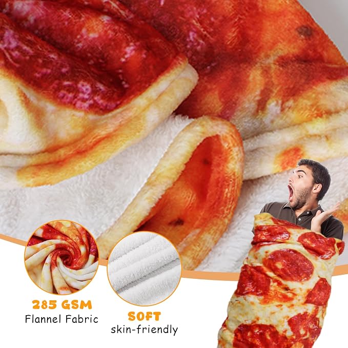 Lhedon Pizza Blanket Adult Size, Blankets Queen Size, 80 Inches Round Pepperoni - Image 5