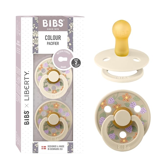 BIBS Colour Liberty Soother 2-Pack, BPA Free Dummy Pacifier, Round Nipple. by BIBS