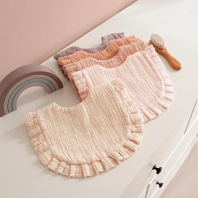 8-Pack Muslin Baby Bandana Drool Bibs - Image 6