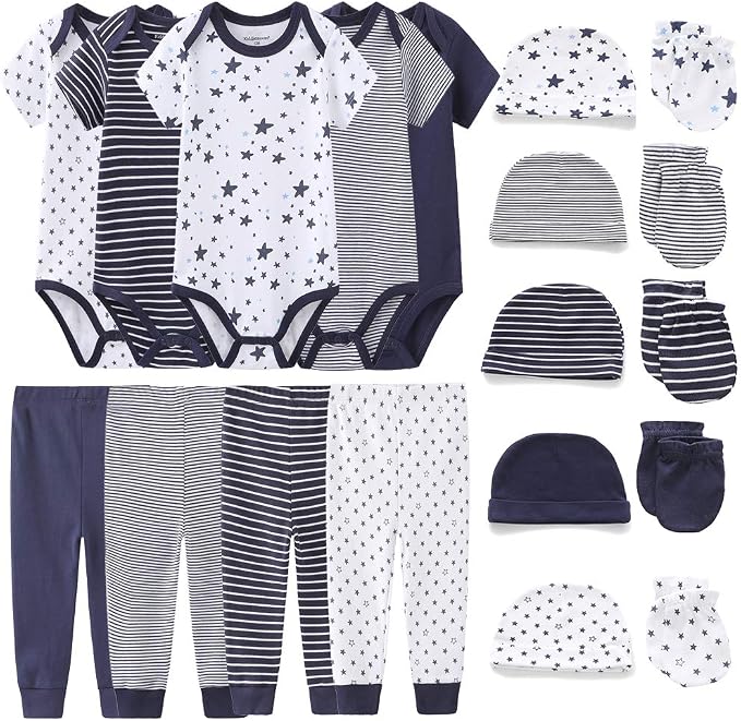 Kiddiezoom Unisex Baby Layette Essentials Giftset Clothing Set 19-Piece by Kiddiezoom