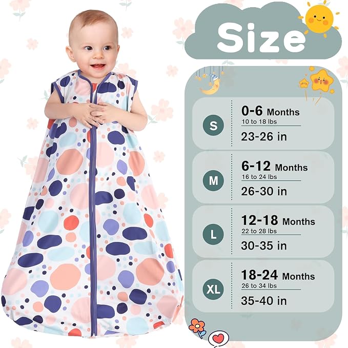 Baby Sleep Sack 12-18 Months 3 Pack Baby Wearable Blanket 100% Rayon Cotton - Image 6