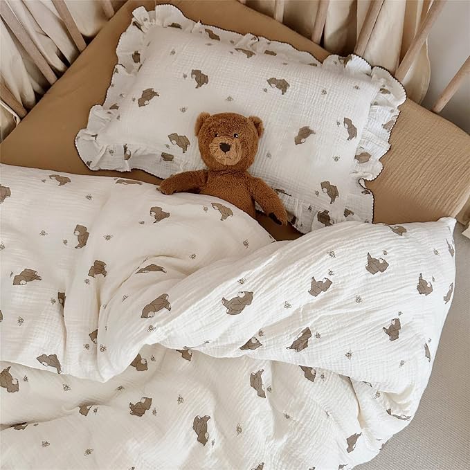 AOJIM Cute Cartoon Pattern Muslin Toddler Kids Pillow Case Super Soft Cotton - Image 3
