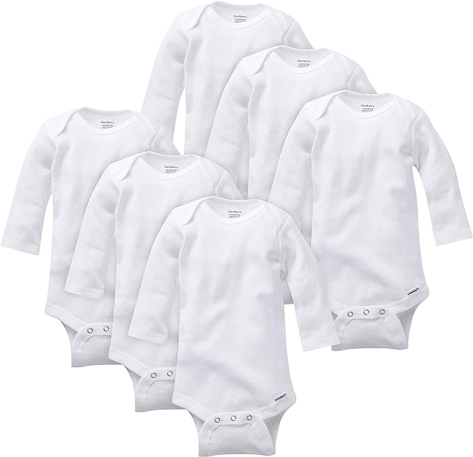 Gerber unisex-baby Multi-pack Long-sleeve Onesies Bodysuit Mitten Cuff Sizes by Gerber