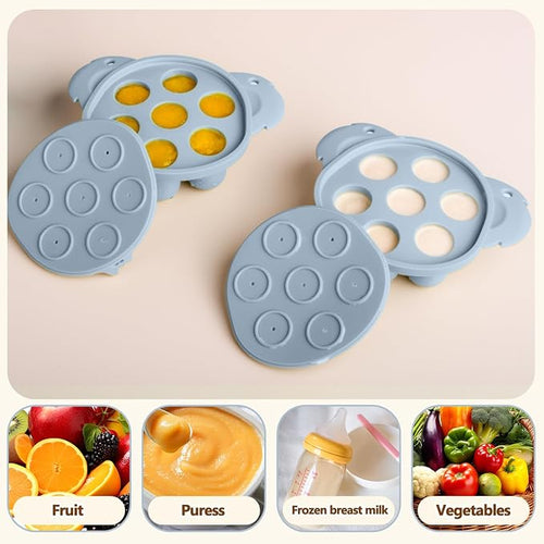 2 Pack Silicone Baby Food Feeders + Mini Freezer Tray - Image 2