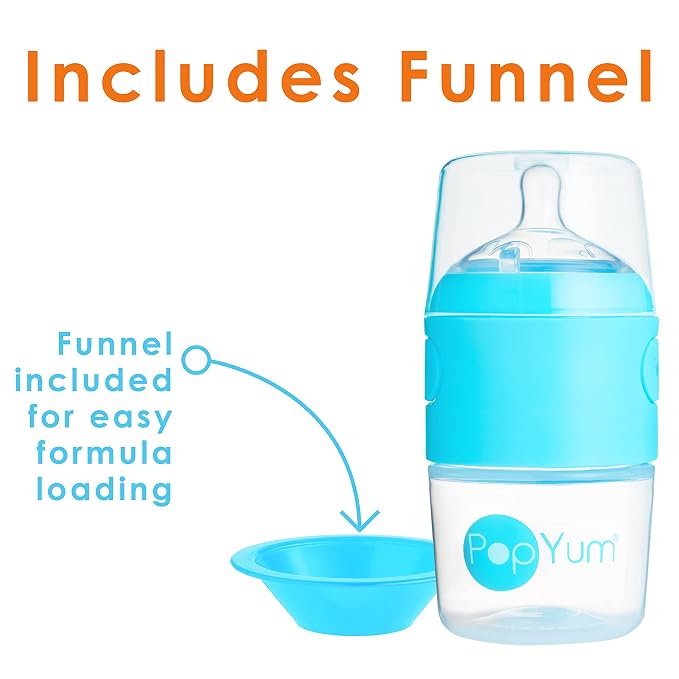 PopYum 5 oz Blue Anti-Colic Formula Making/Mixing/Dispenser Baby Bottles - Image 6