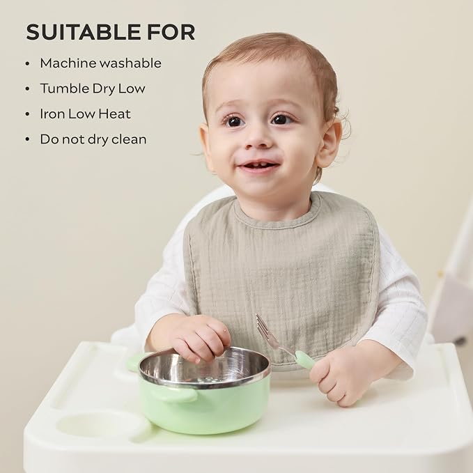 JELLYMONI Muslin Baby Bibs 8 Pack Baby Bandana Drool Bibs - Image 4