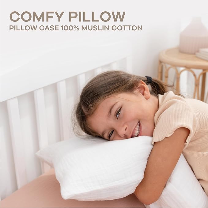 Comfy Cubs Toddler Pillow with Muslin Pillowcase, 13 x 18 in - Image 6