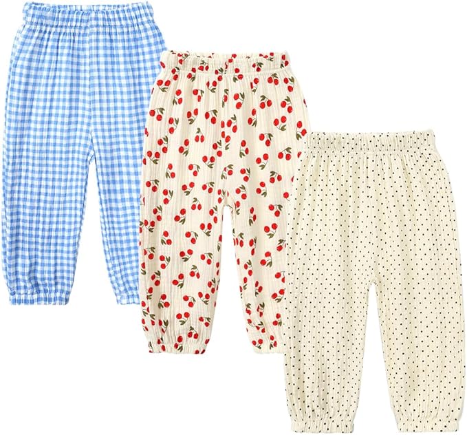 MYGBCPJS Baby Boys Girls Cotton Linen Trousers Kids Casual Ankle Pants Loose - Image 2