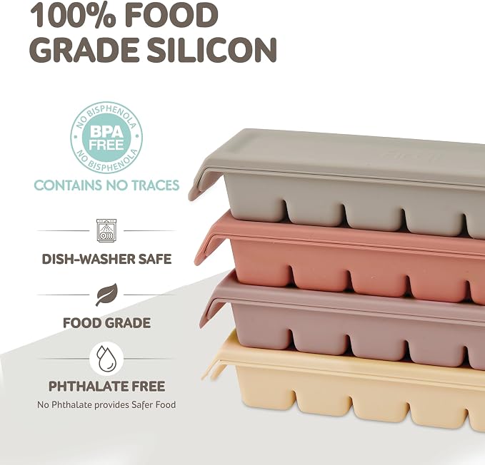 Silicone Freezer Trays with Lid, 2ea 0.7oz 12 Cube-Leak Proof Silicone Freezer - Image 2