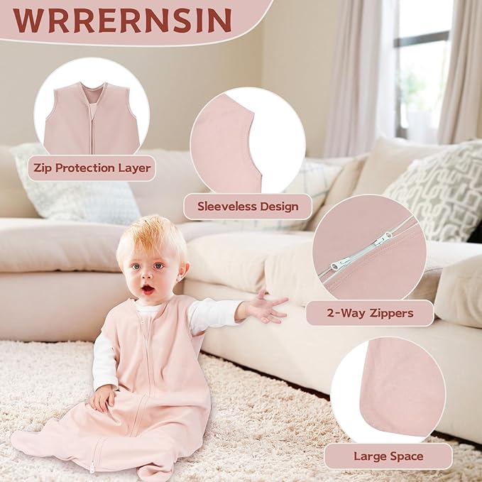 Baby Sleep Sack 12-18 Months Baby Wearable Blanket 100% Cotton TOG 0.5 2-Way - Image 2