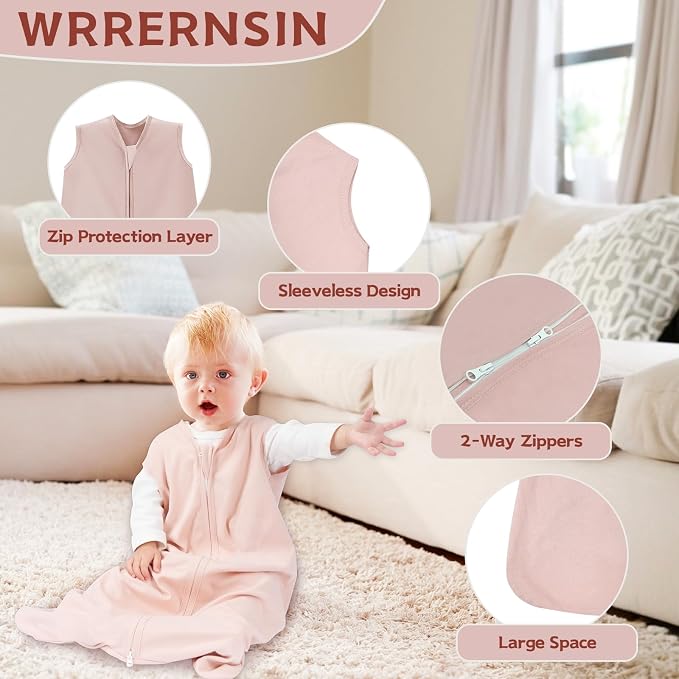 Baby Sleep Sack 0-6 Months, 100% Cotton TOG 0.5 Wearable Blanket - Image 2