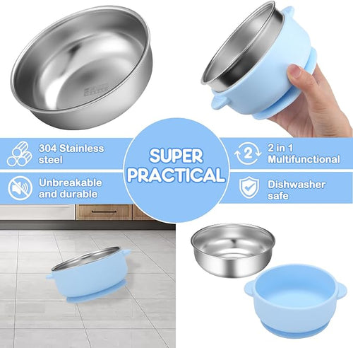 2 Pack Stainless Steel Baby Bowls - Image 2